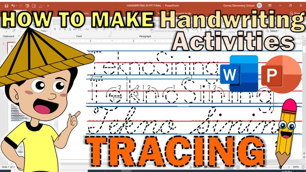 HOW TO MAKE NAME TRACING ACTIVITY IN BLUE RED BLUE LINES HANDWRITING TRACING CURSIVE DOTTED LINE YouTube