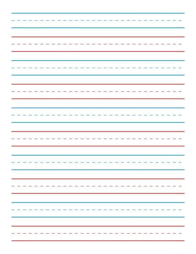 Lined Paper For Kindergarten Writing