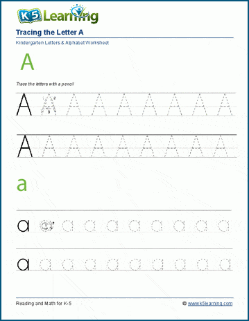 Trace The Letter A Worksheet