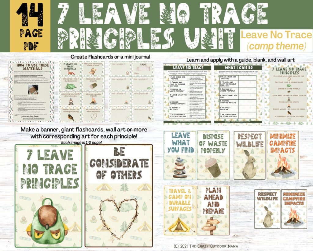 Leave No Trace Printable Activity For Kids Forest School Etsy