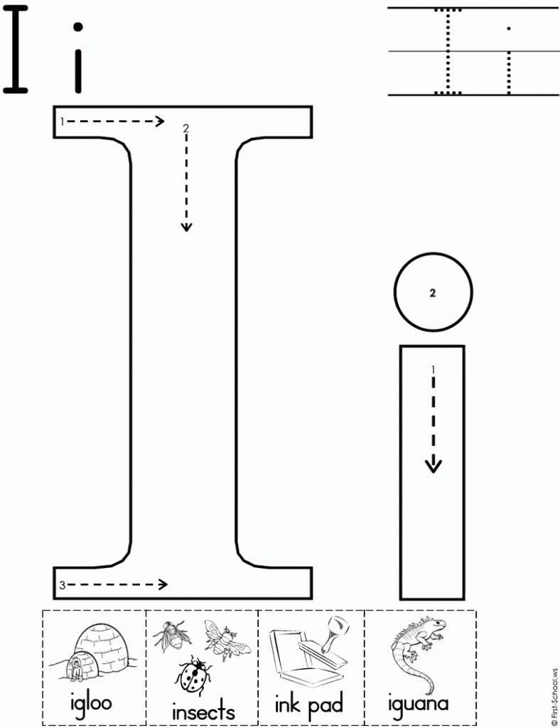 Letter I Worksheet Preschool Printable Activity Standard Block Font Alfabeto Pr escolar Letras Pr escolar Alfabeto Em Ingl s