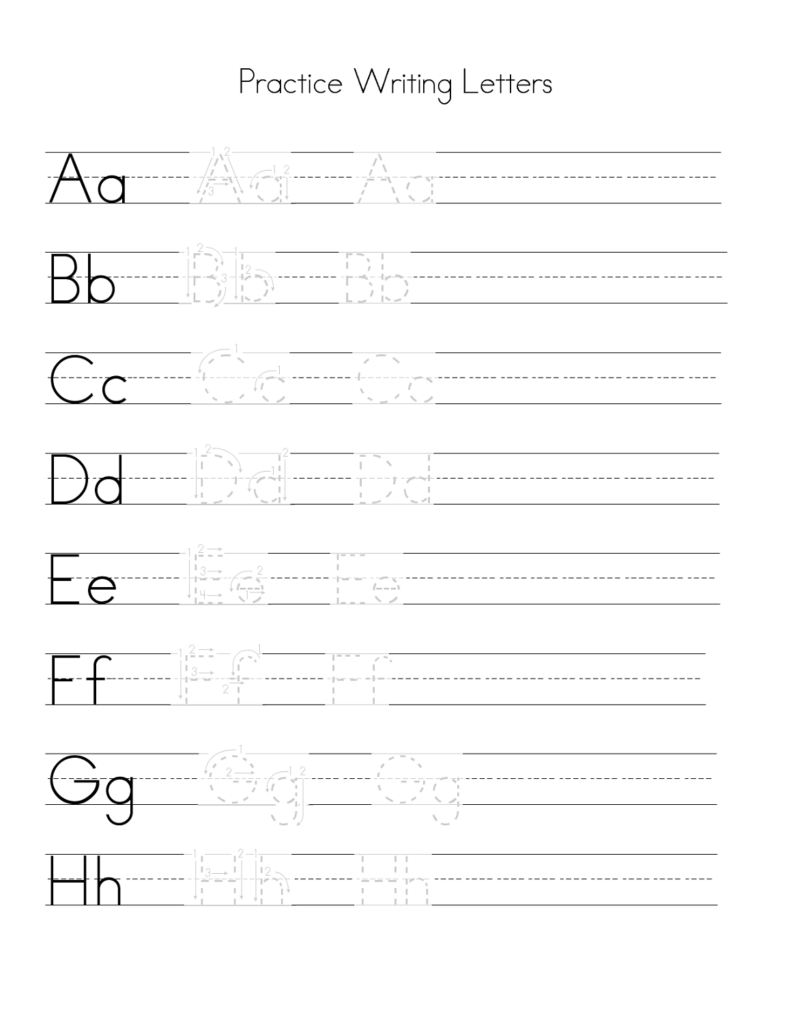 Practice Sheets For Writing Letters