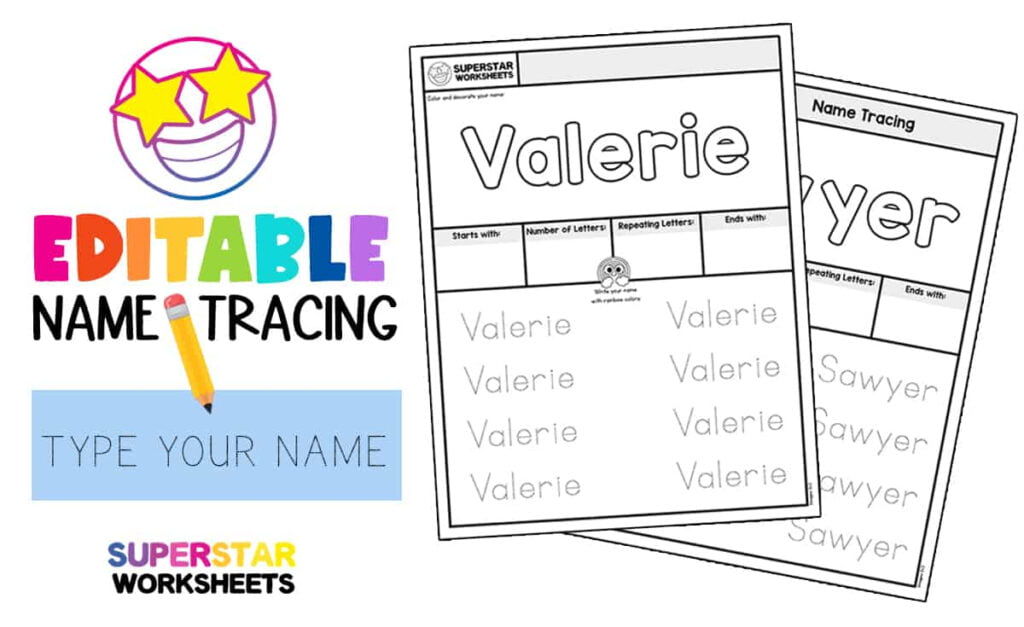 Editable Free Name Tracing Worksheets For Preschool