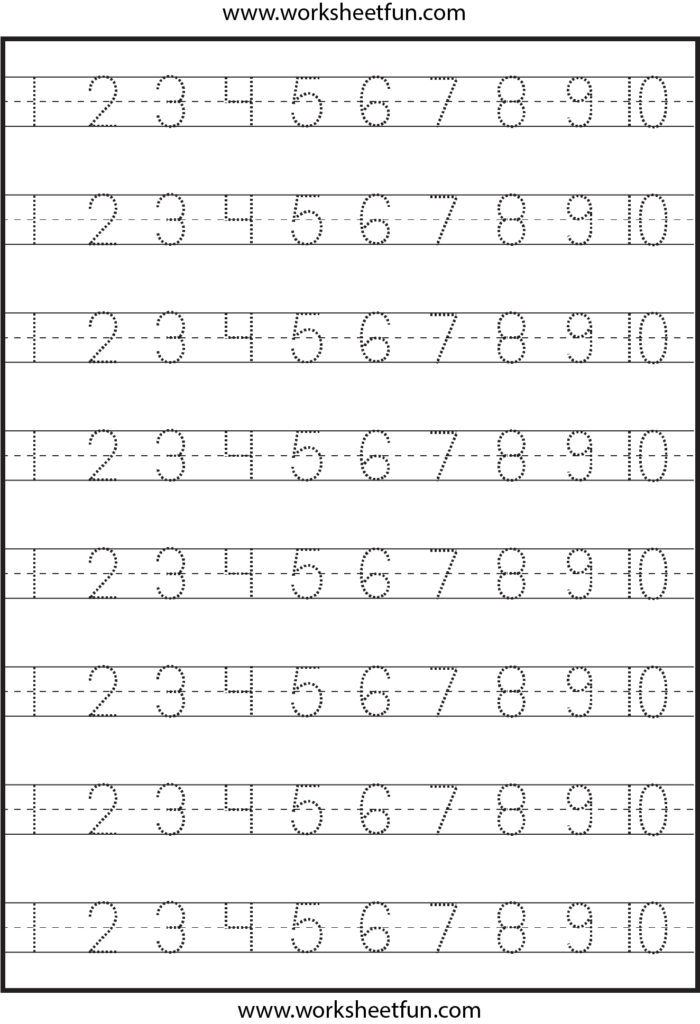 Trace Numbers 1 To 10