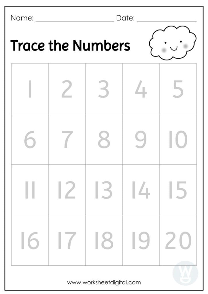Free Number Tracing Worksheets 1 20 Free Printable
