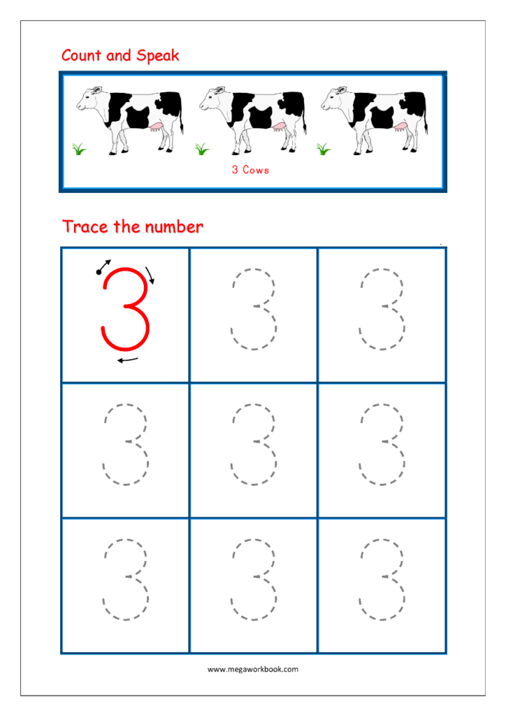 Number Tracing Worksheets For Preschool