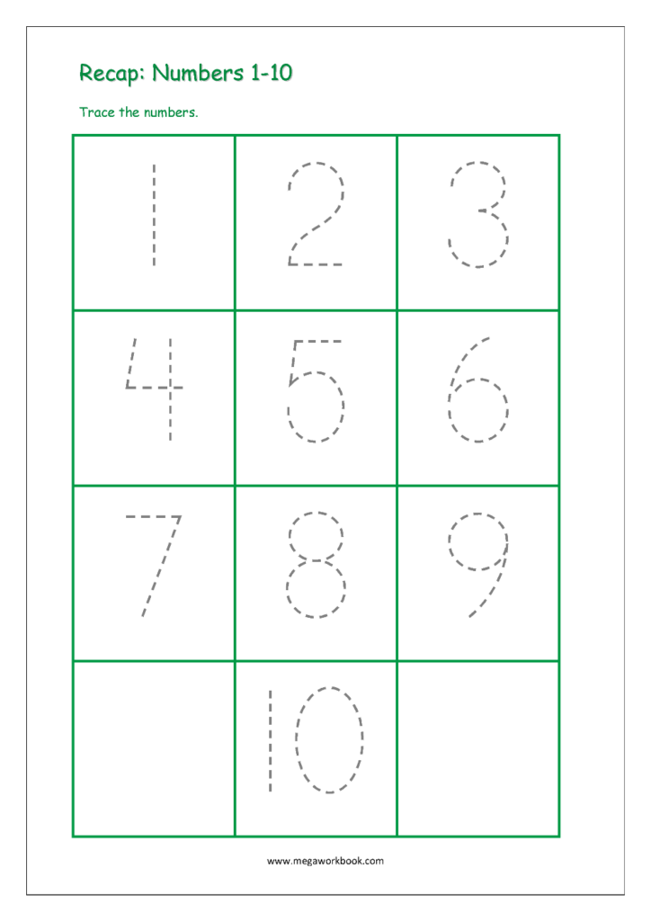 1 To 10 Tracing Worksheets Pdf