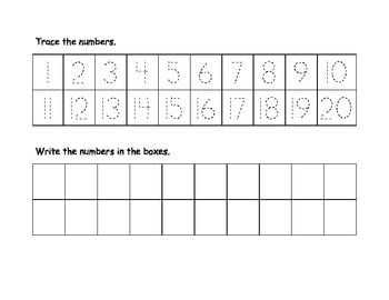 1 20 Number Writing Practice