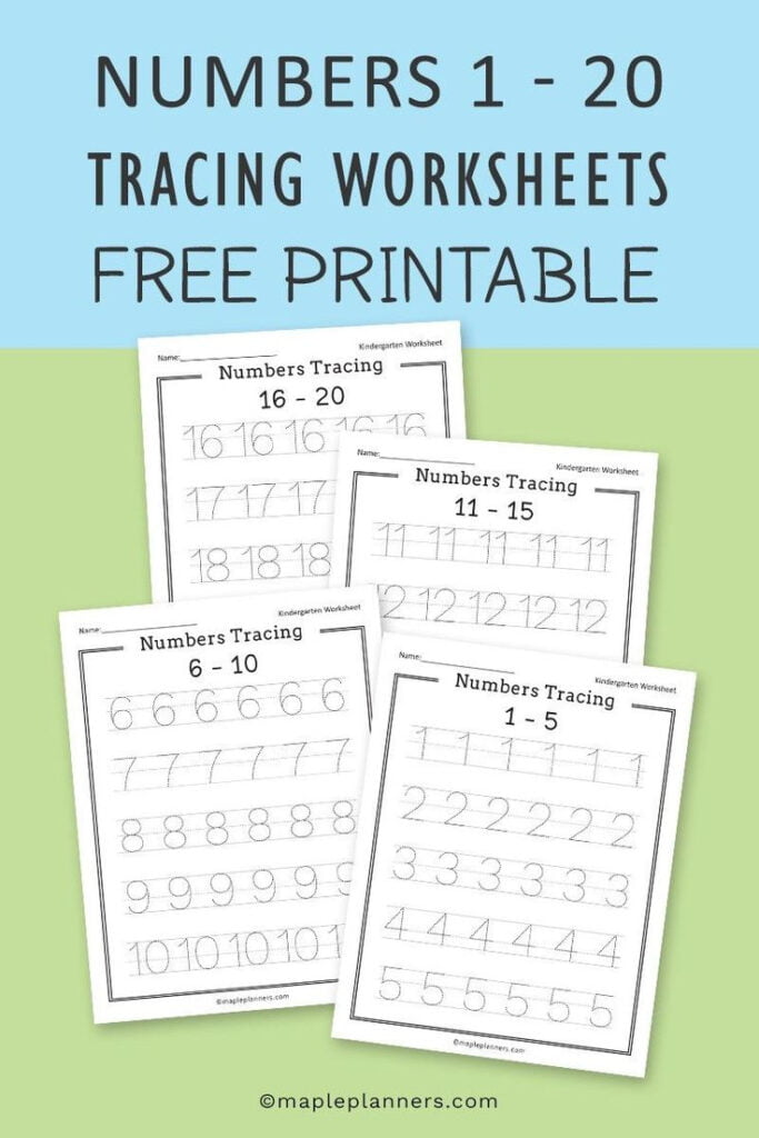 Numbers Tracing 1 20 Worksheets For Kids Free Printable Numbers Number