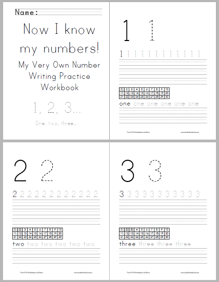 Numbers Writing Workbook For Kids Student Handouts