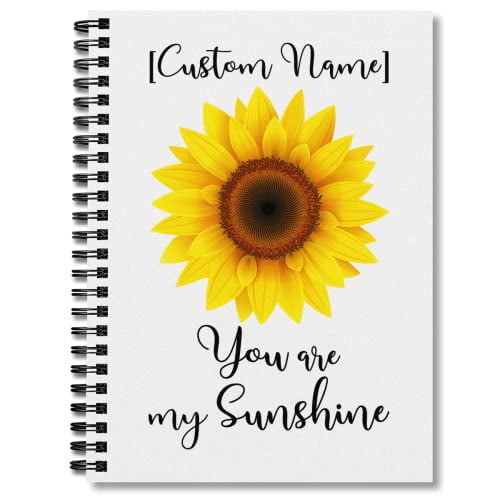 Personalized Blank Spiral Notebook Custom Name You Are My Sunshine Paper School College Office Supplies Weekly Planner Diary Writing Composition For Him Her Couple On Valentine Amazon Office Products