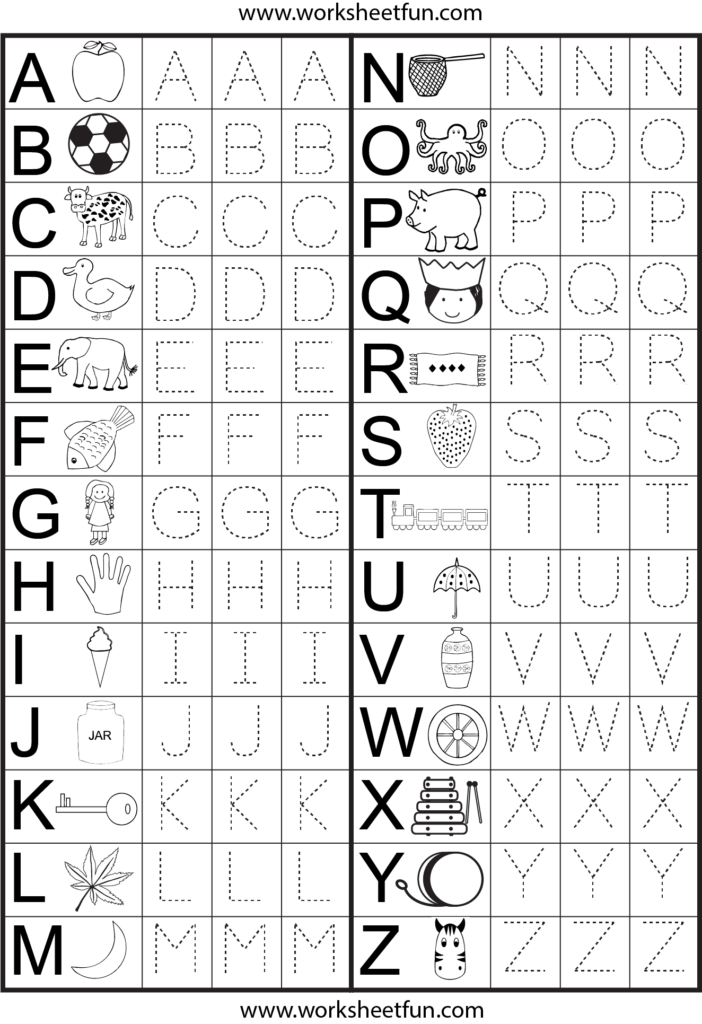 Alphabet Tracing Worksheets For 3 Year Olds