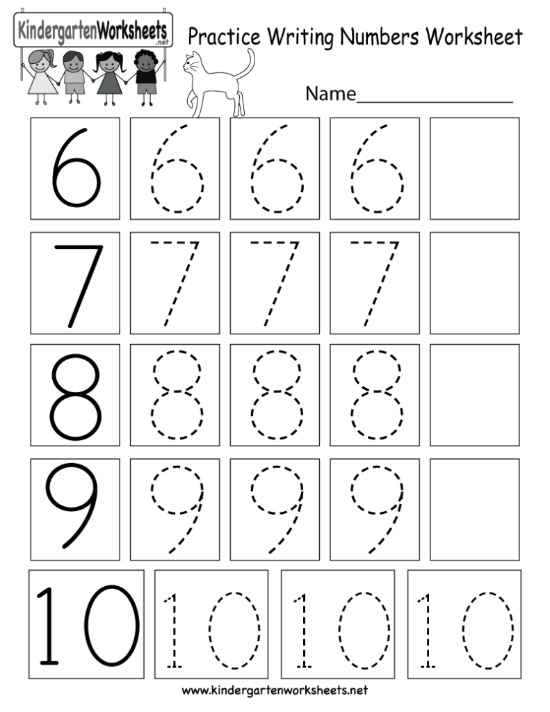 Free Number Practice Sheets For Kindergarten