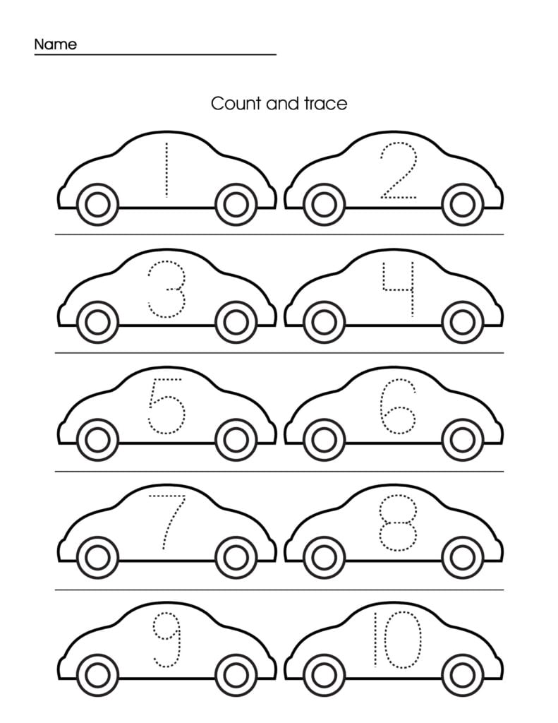 Preschool Tracing And Coloring Worksheets