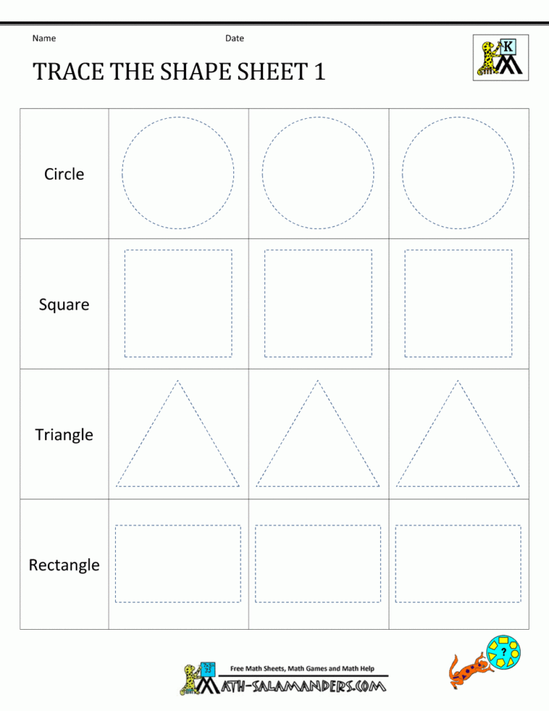 Free Printable Tracing Shapes Worksheets Pdf