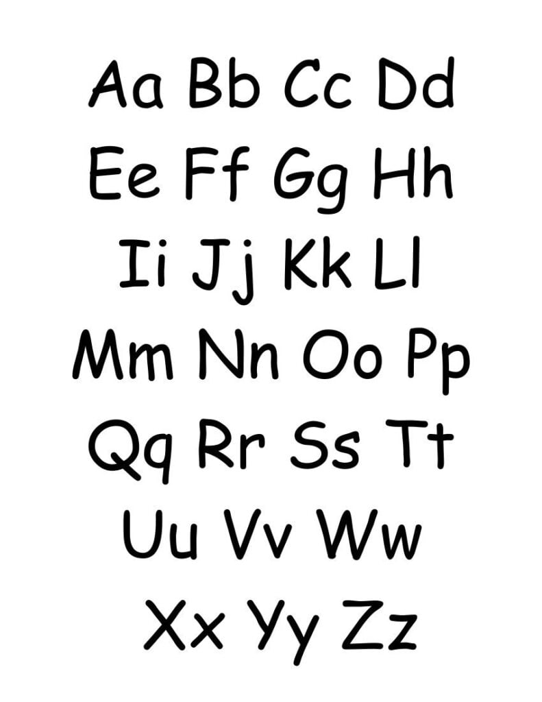 Simple Alphabet Chart That Contains Both Uppercase And Lowercase Letters Alphabet Charts Alphabet Recognition Uppercase And Lowercase Letters