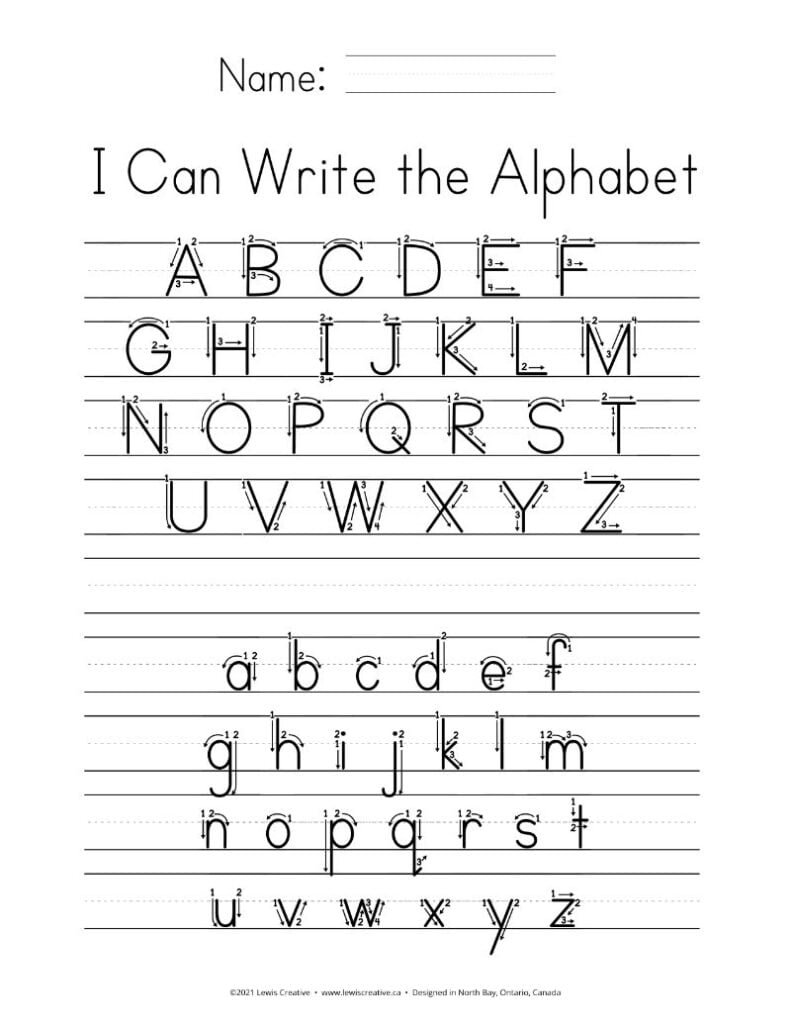 Alphabet Tracing With Arrows Pdf