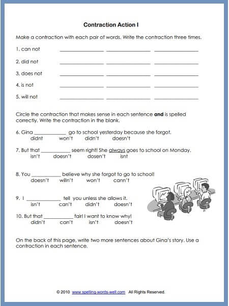 Spelling Worksheets For 3rd Graders