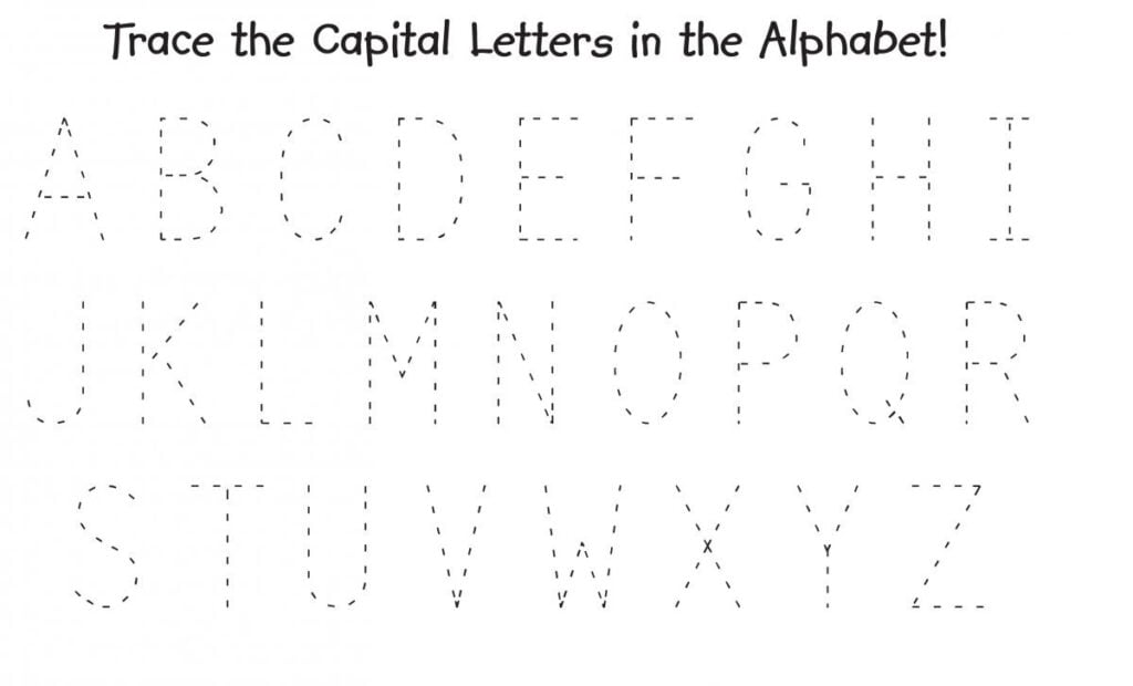 Alphabet In Dots For Tracing