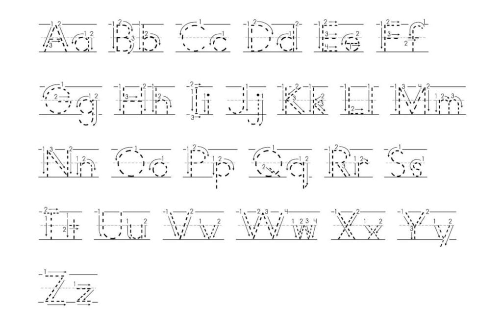 Alphabet Tracing With Arrows Pdf