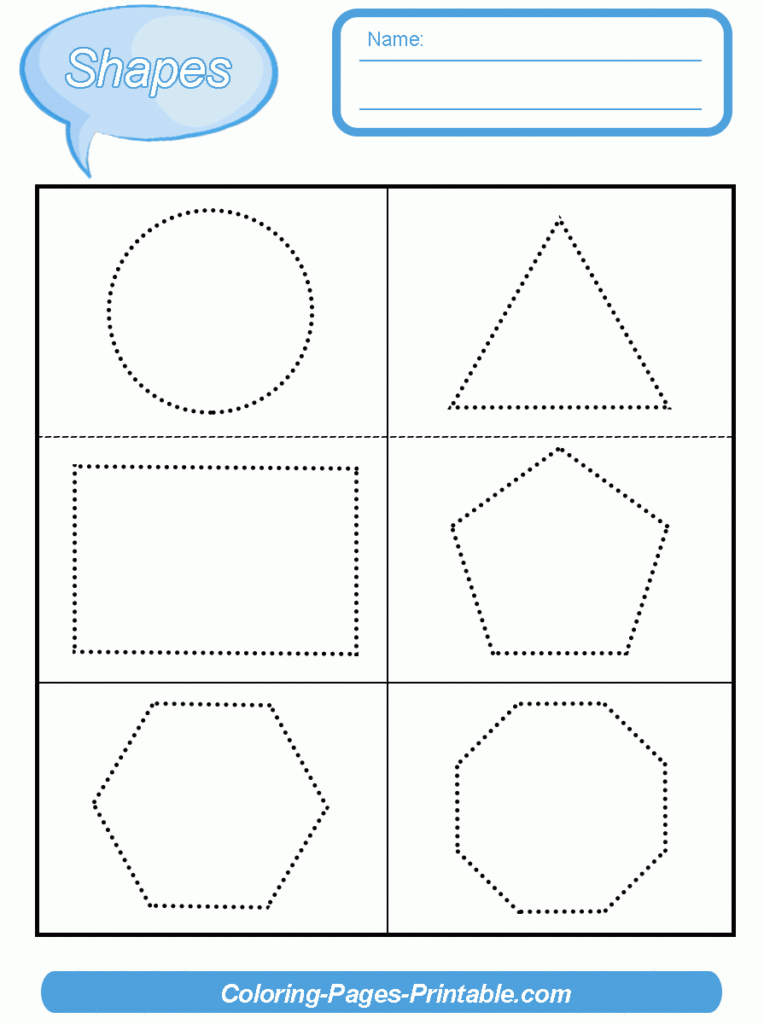 Tracing Shapes Worksheets For Preschool Pdf