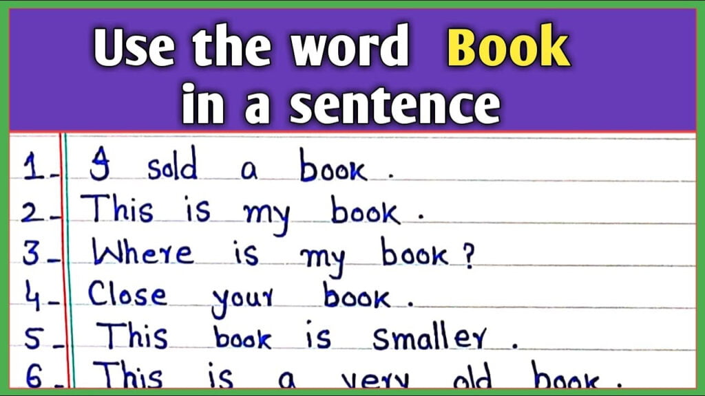 Use The Word Book In A Sentence Make Sentences From Word Book YouTube