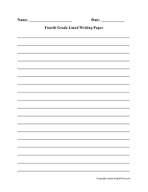 4th Grade Writing Practice Sheets