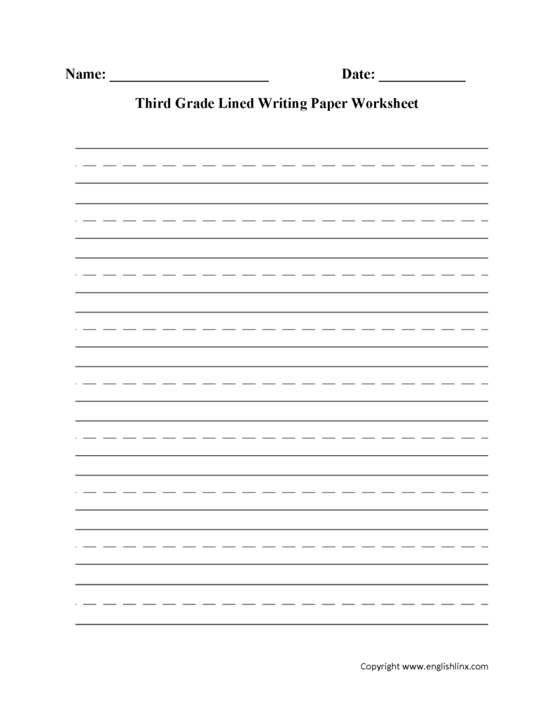 3rd Grade Lined Paper To Print