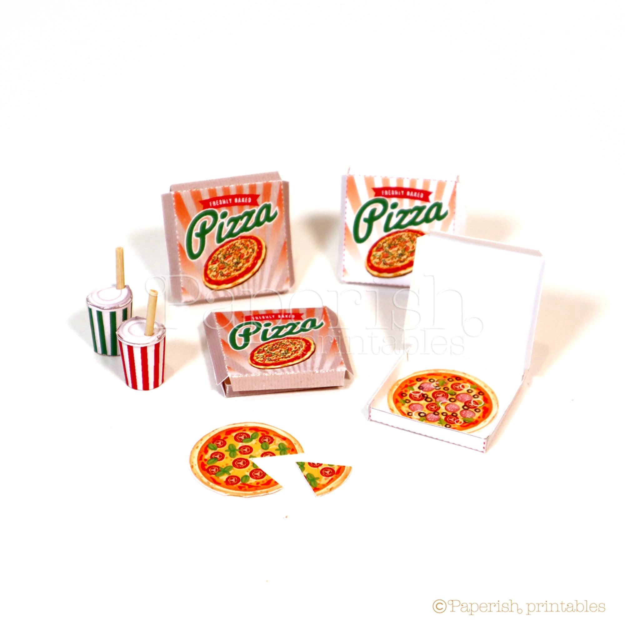 1 12 Scale PIZZA Miniature Printables Doll Food Printables Etsy de