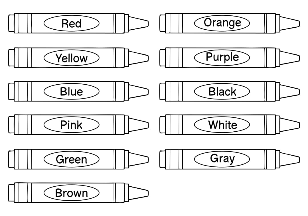 Large Printable Crayon Template