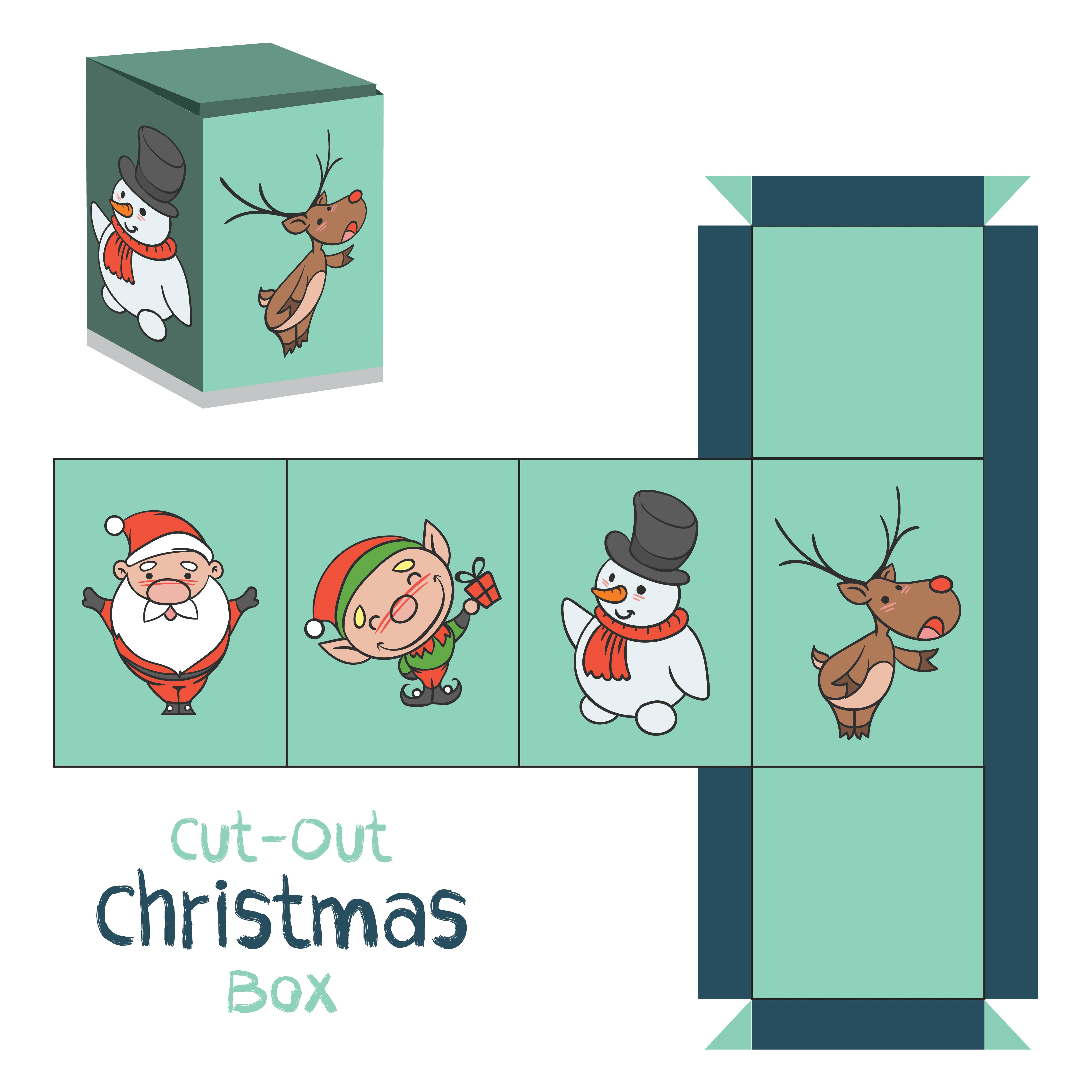 10 Best Free Printable Christmas Gift Box Template Printablee