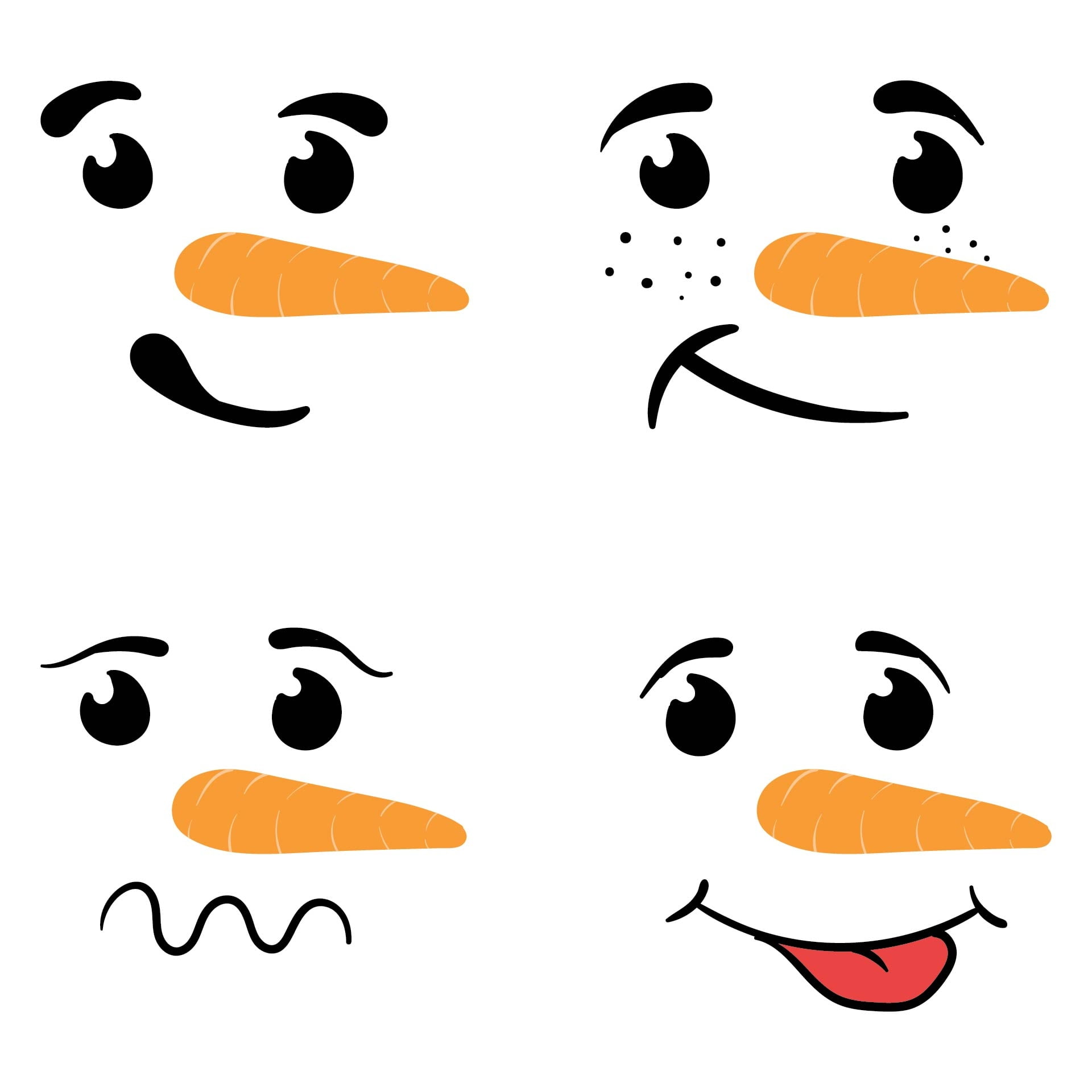 10 Best Free Printable Snowman Face Template Printablee