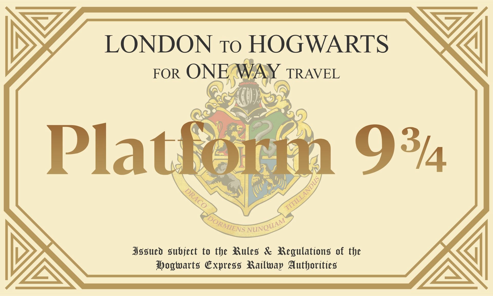 Printable Harry Potter Ticket Template