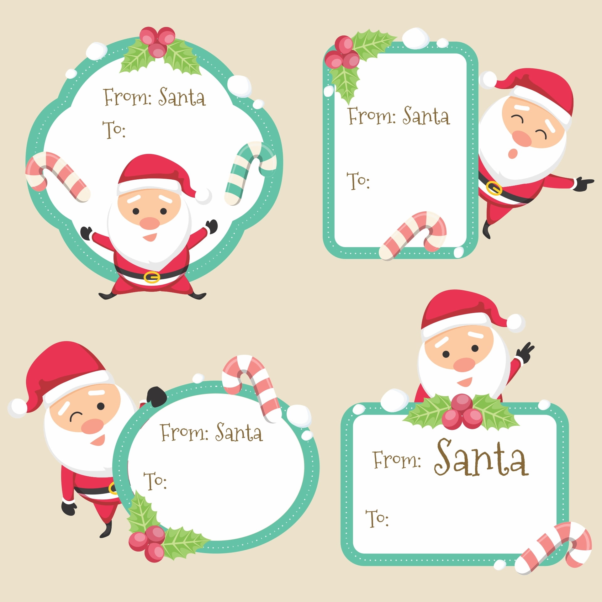 Free Printable Secret Santa Labels Template