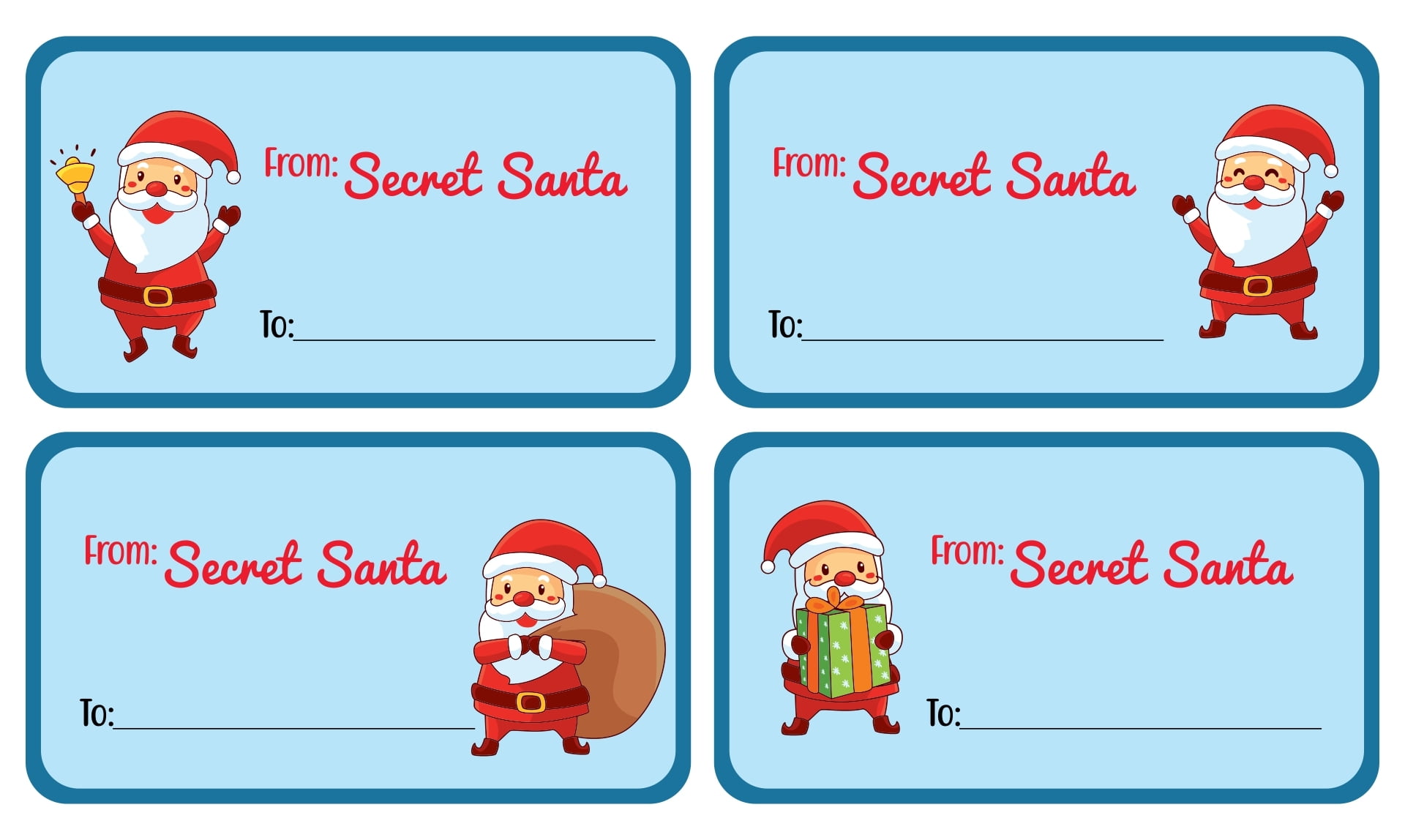 10 Best Secret Santa Gift Tags Printable Printablee