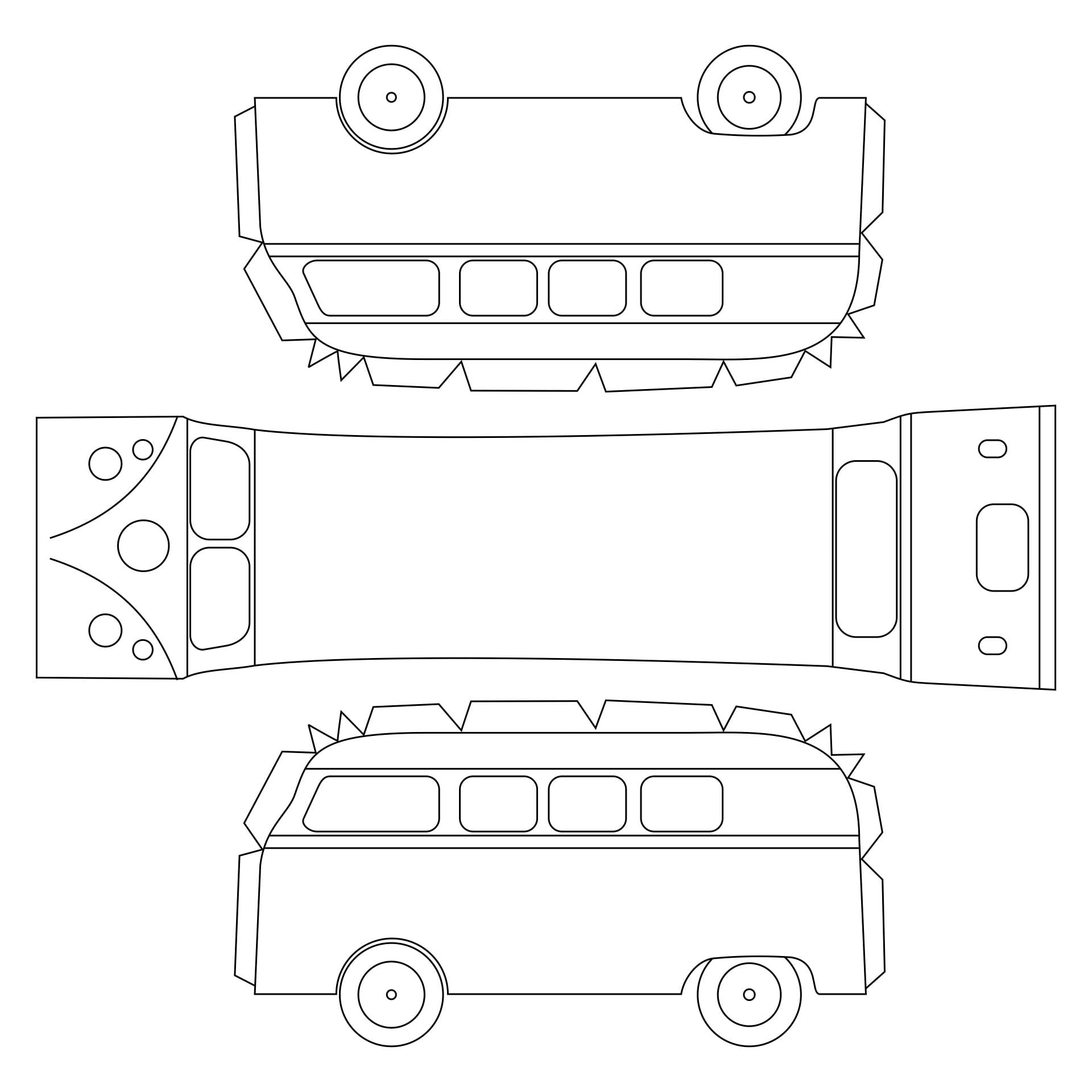 10 Best VW Bus Paper Template Printable Printablee