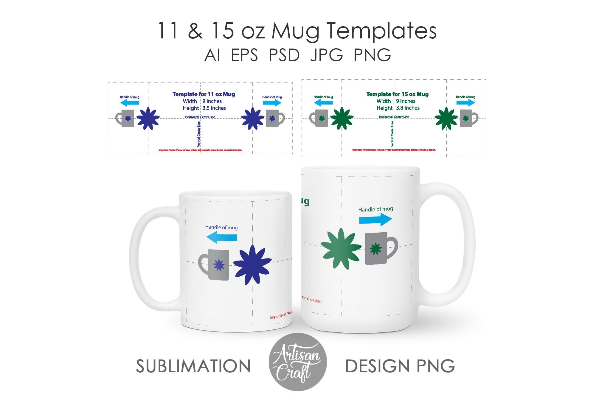 Printable 11 Oz Mug Sublimation Template Size