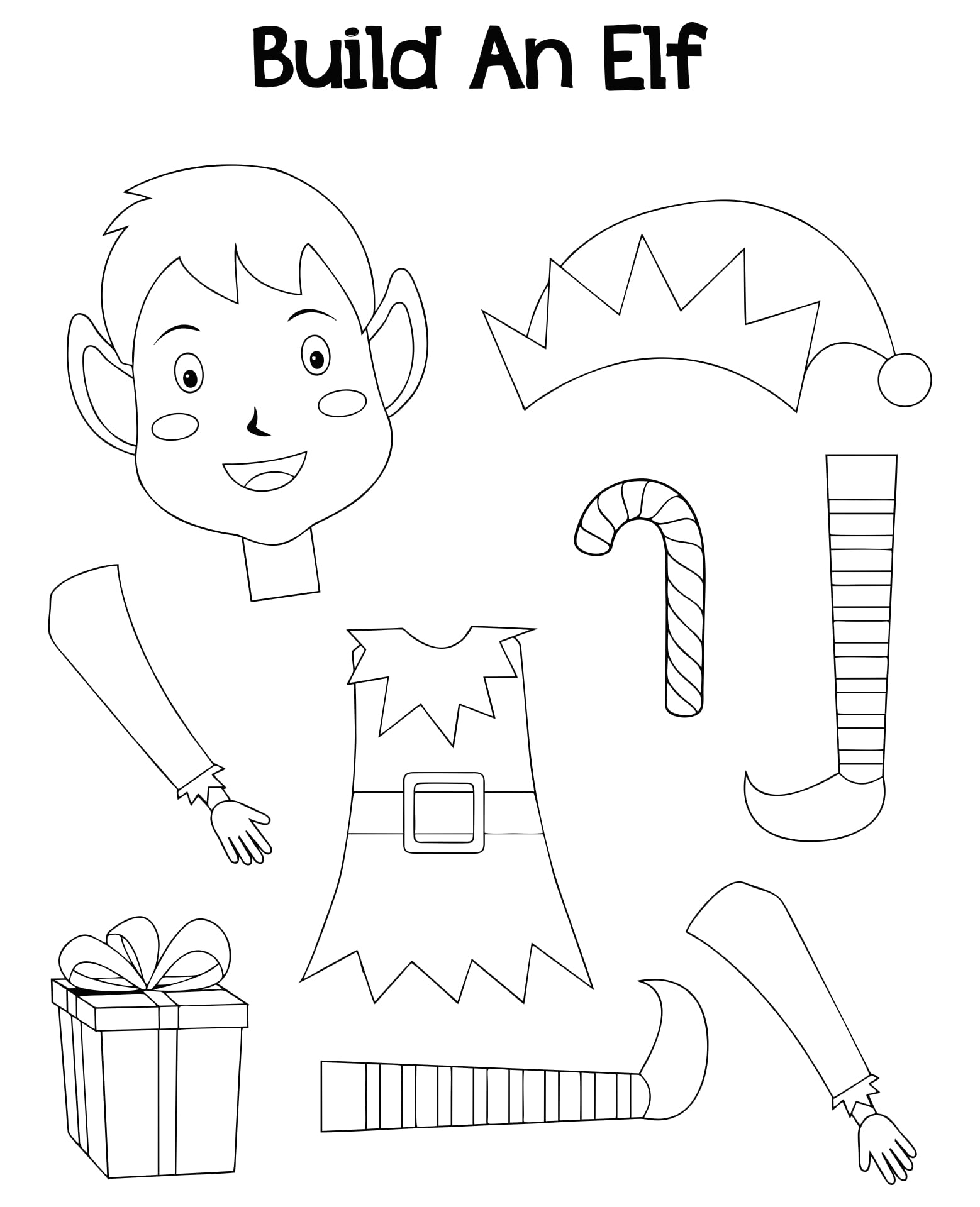 Cut Out Printable Elf Template