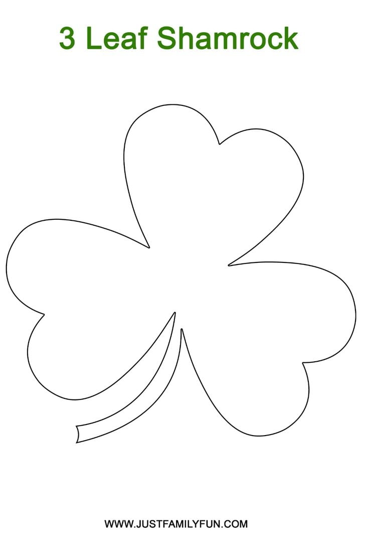 3 Leaf Clover Outline Template Printable Shamrock Template Space Crafts For Kids Leaf Stencil