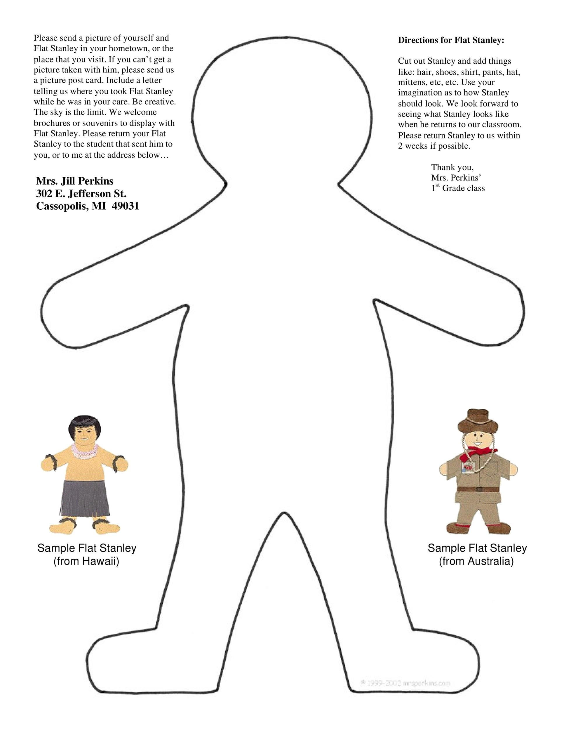 Free Printable Flat Stanley Template Pdf