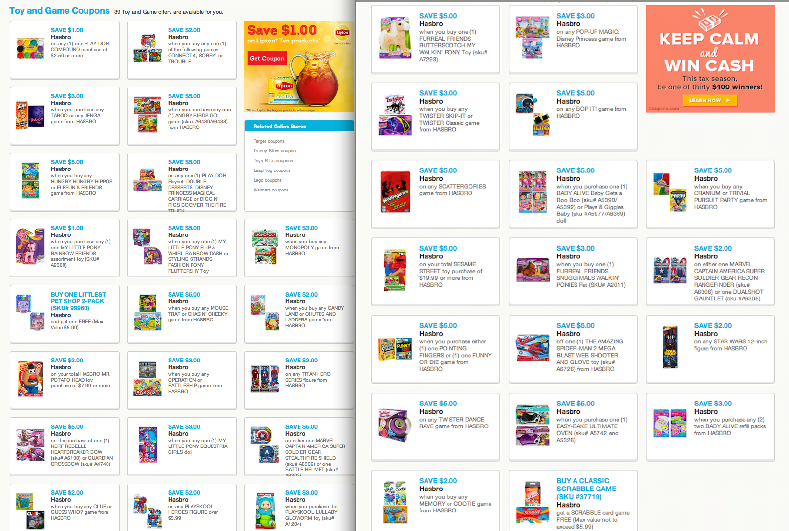 39 New Printable Toy Game Coupons From Hasbro Al