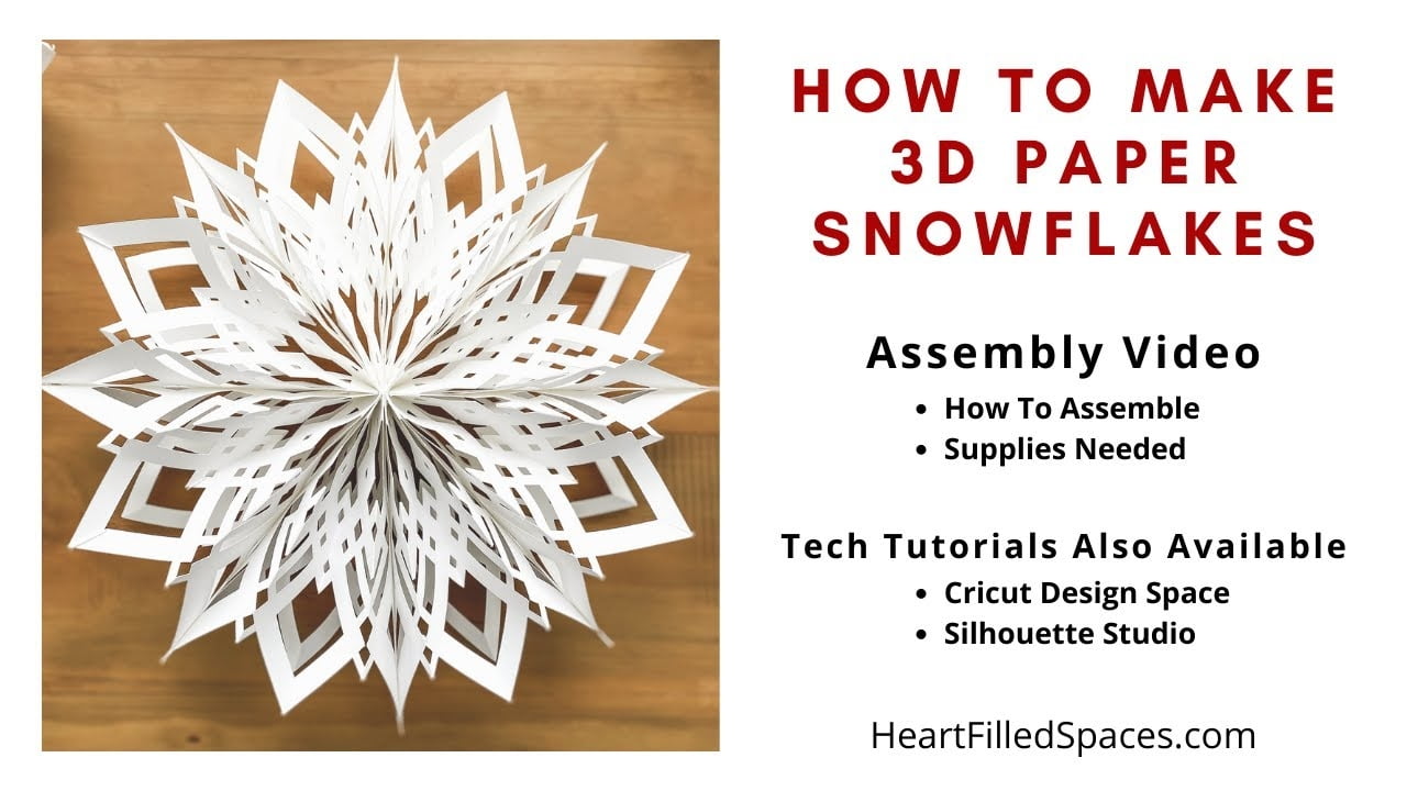 3D Paper Snowflakes 6 Templates Video Tutorial 