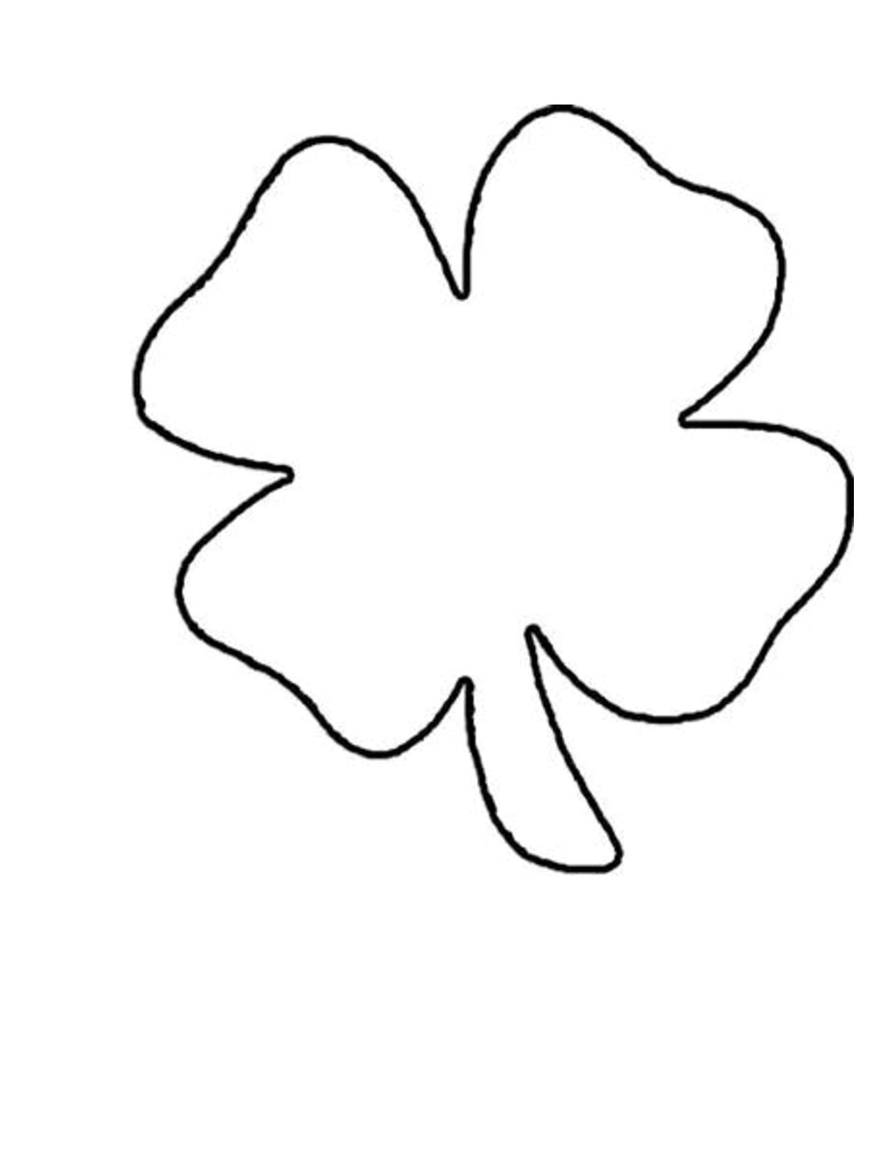 4 Leaf Shamrock Template Printable