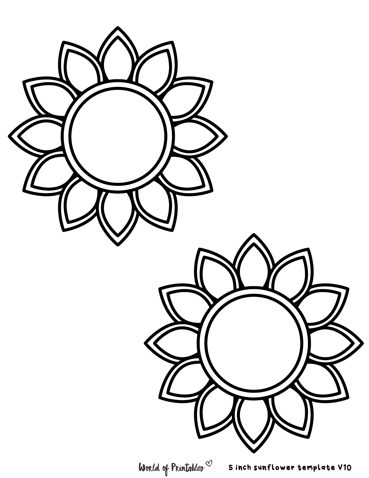 Free Printable Paper Sunflower Template