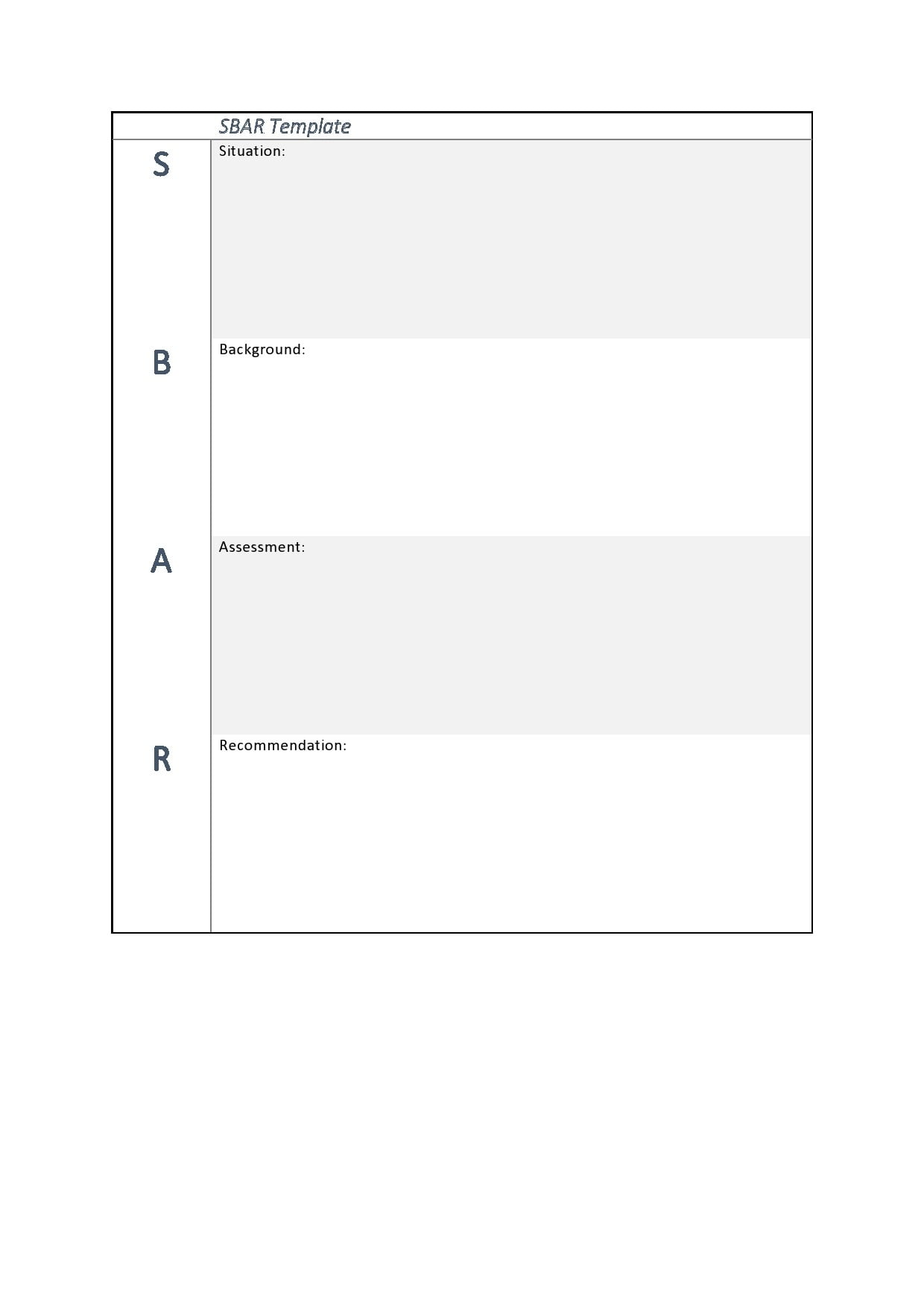 40 Blank SBAR Templates Word PDF TemplateLab