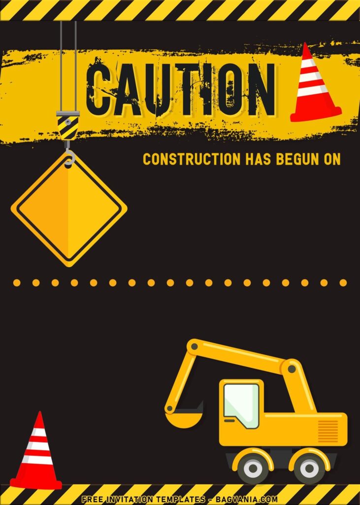 Construction Birthday Invitation Templates Construction Birthday Invitations Construction