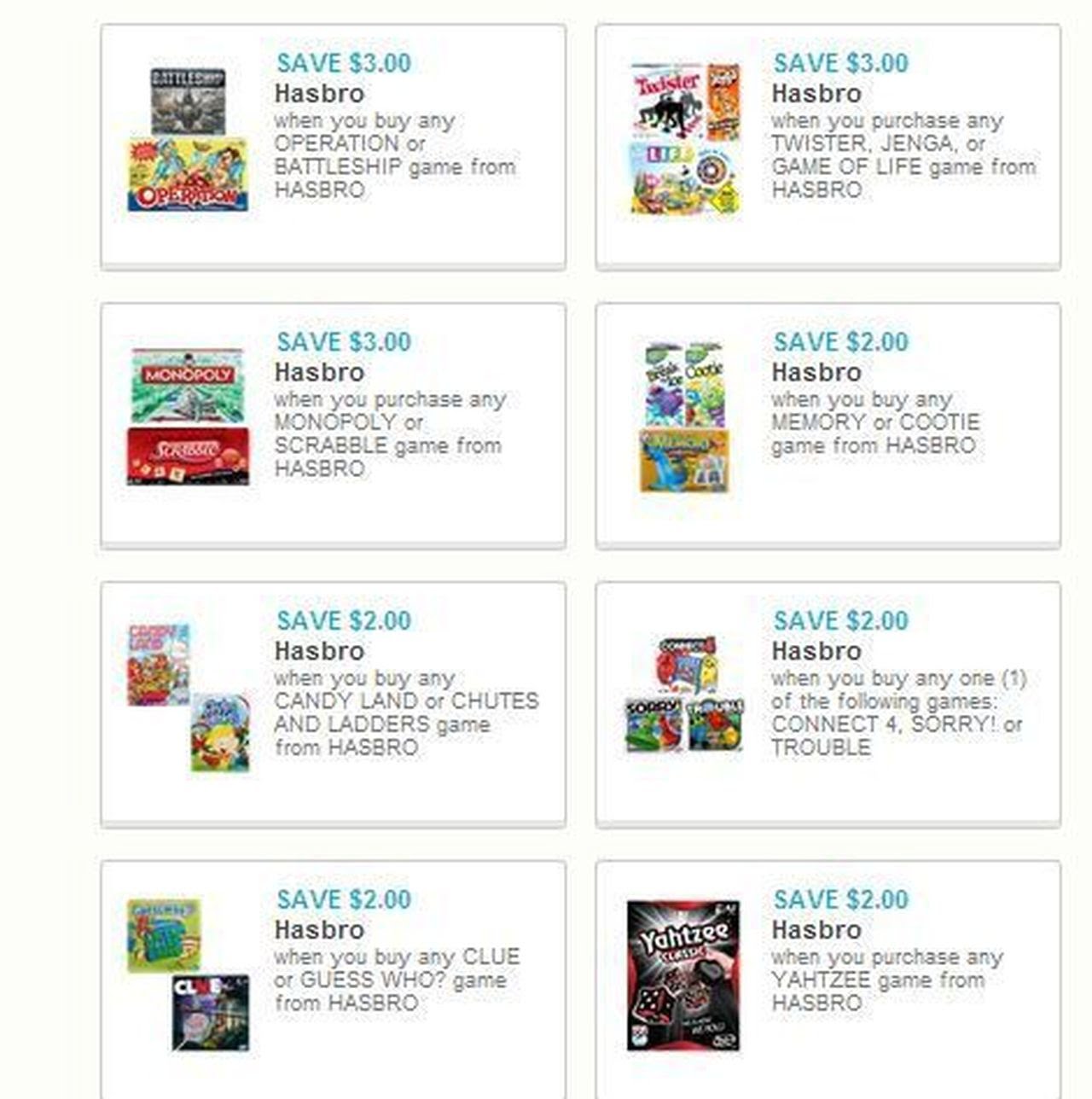 8 New Hasbro Toy Games Printable Coupons Al