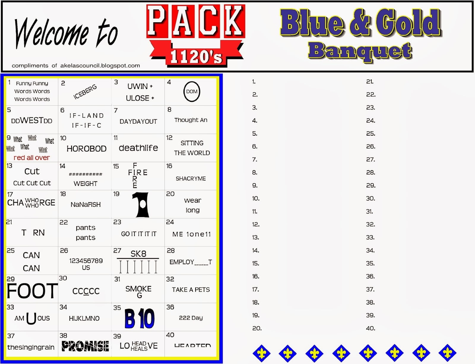Blue And Gold Banquet Printables
