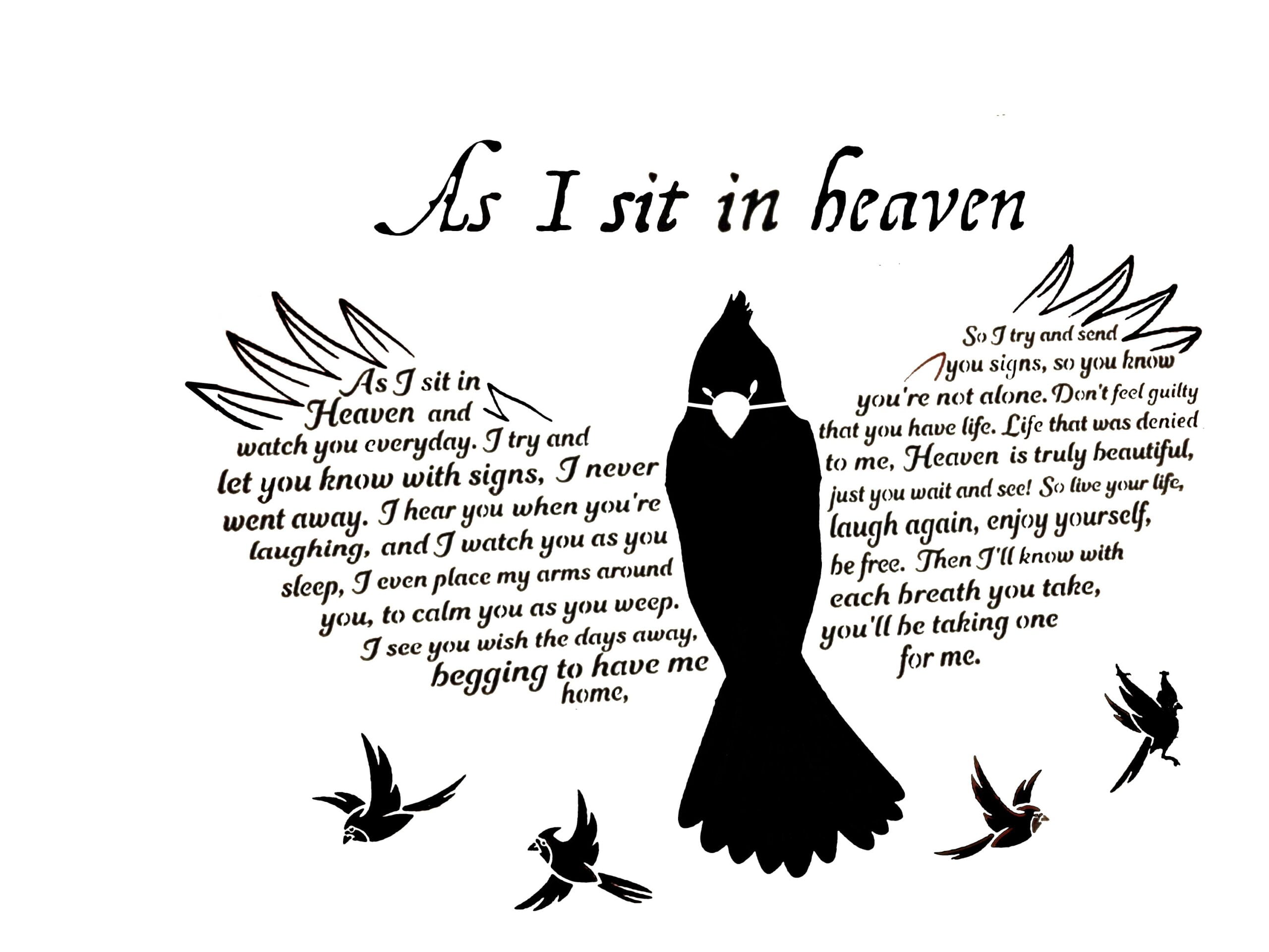 As I Sit In Heaven Stencil 24x18 Etsy Finland