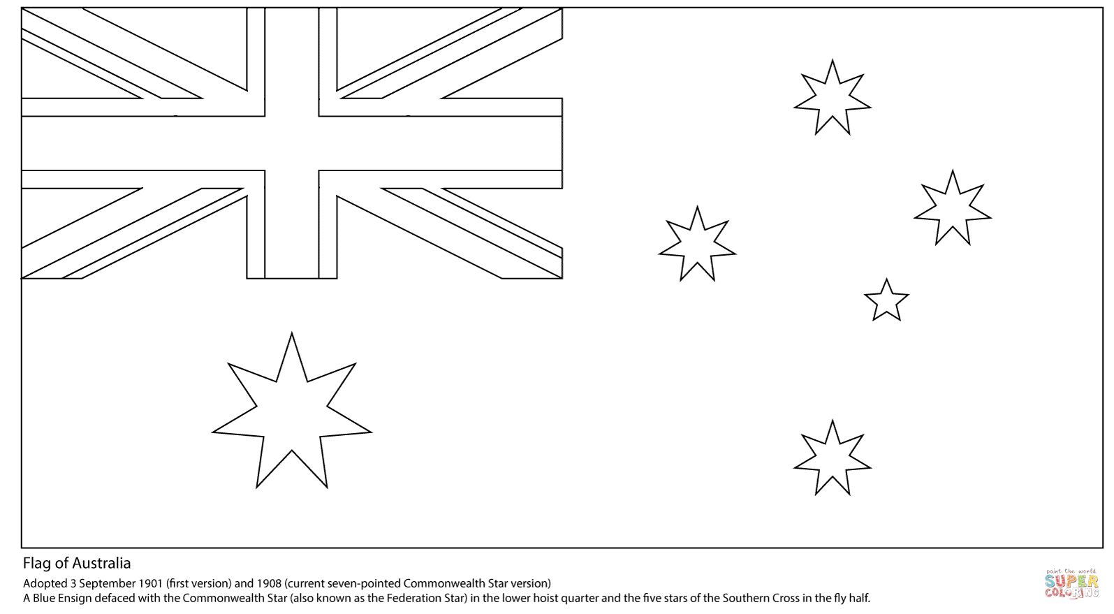 Australian Flag Coloring Page Free Printable Coloring Pages